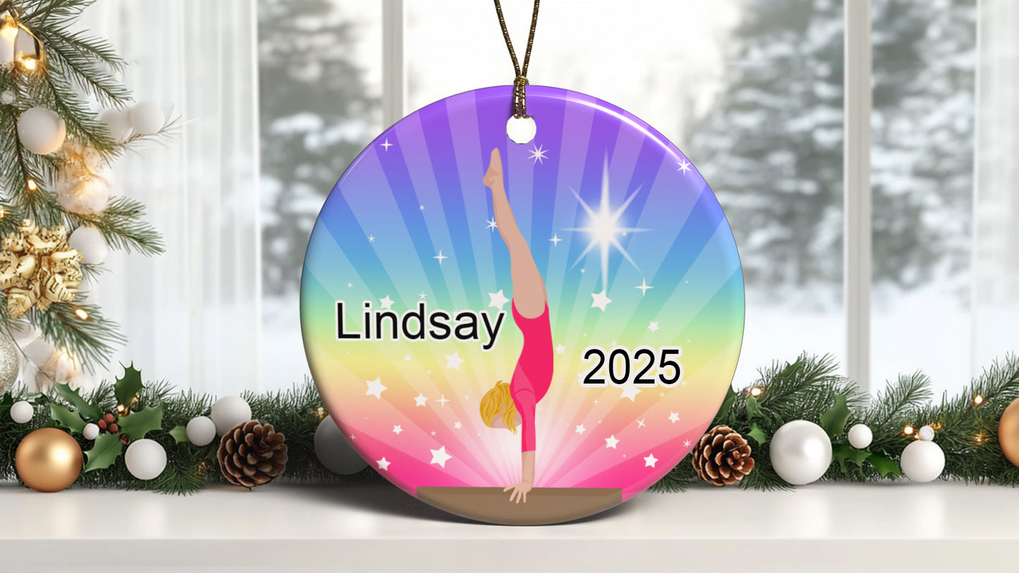 Gymnastics Dreams Christmas Ornament - Beam Design