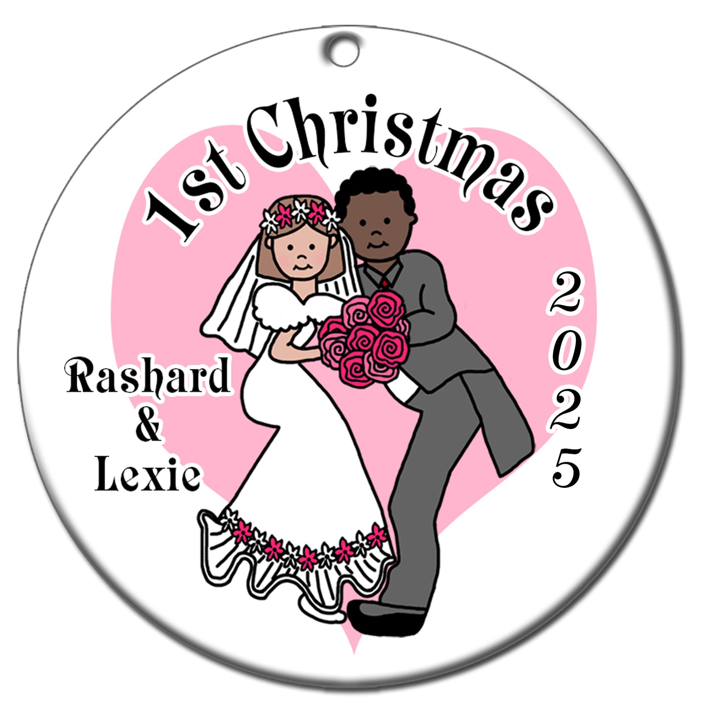 Forever Love Wedding or Anniversary Christmas Ornament