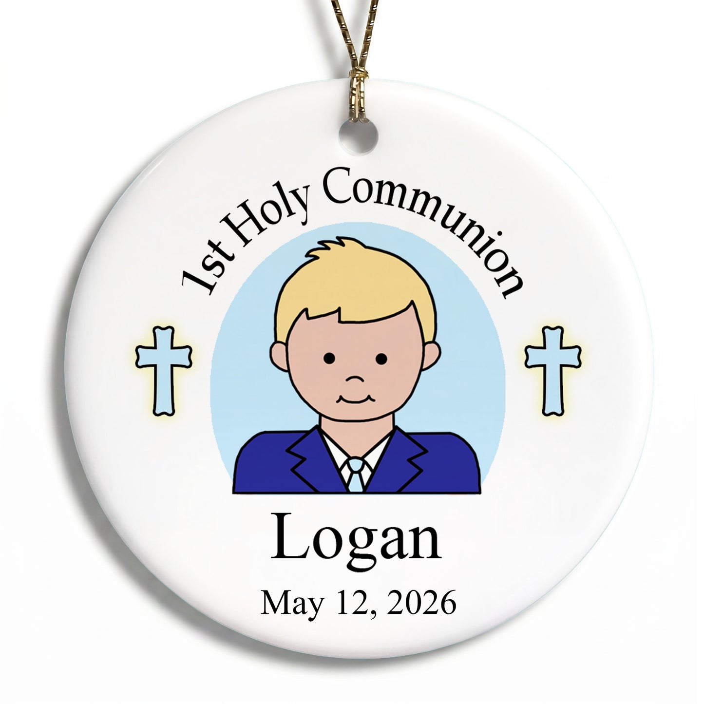 First Communion Personalized Christmas Ornament - Boy
