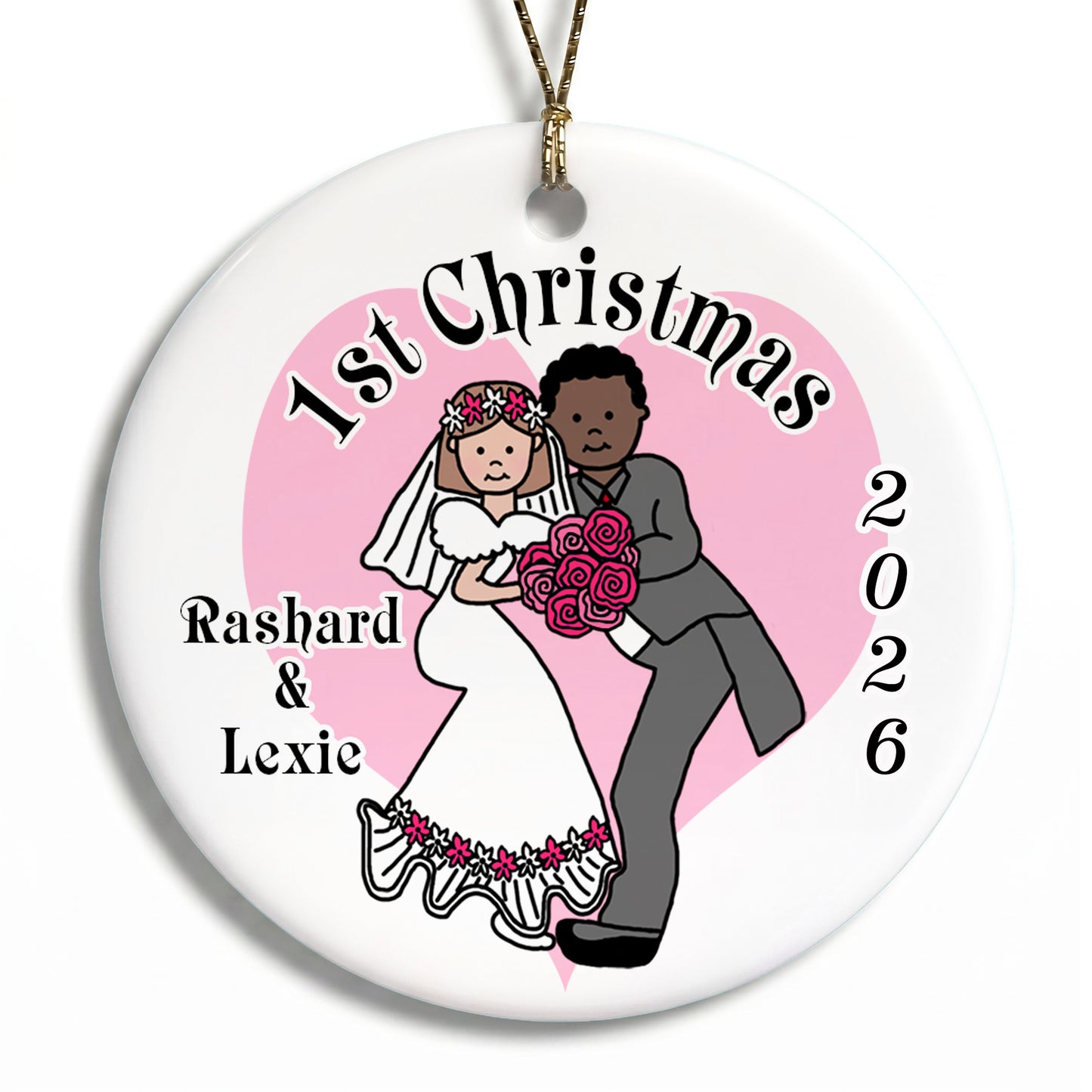 Forever Love Wedding or Anniversary Christmas Ornament