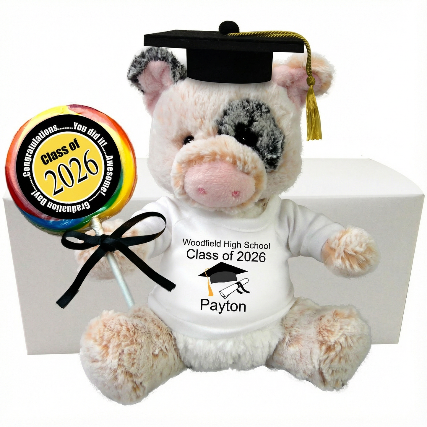 Graduation Pig Personalized Gift Set - 11" Percy Pig, Class of 2026