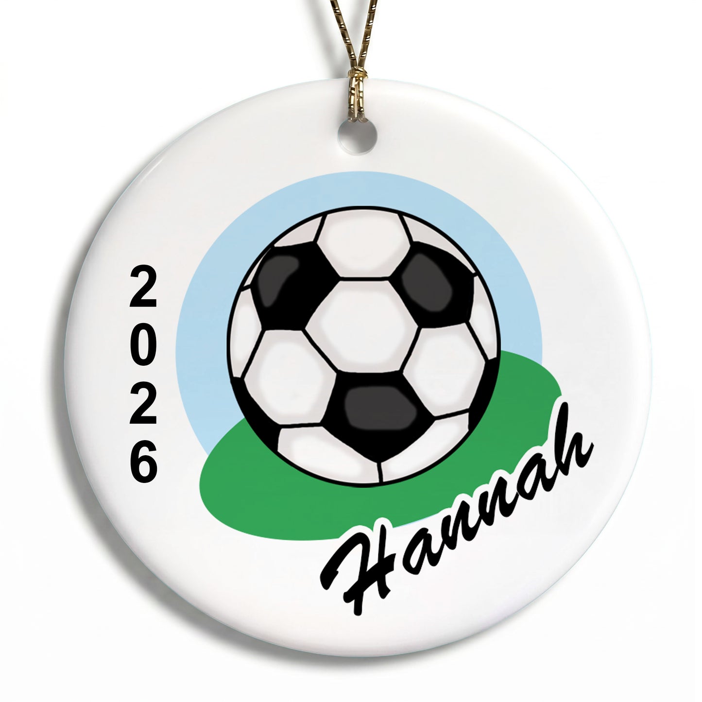 Soccer Ball Personalized Christmas Ornament