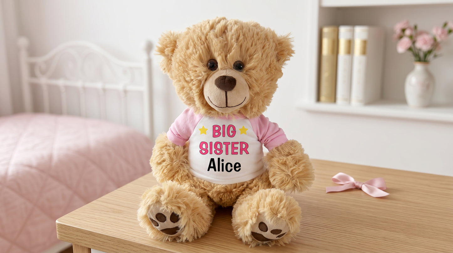 Big Sister Teddy Bear - Personalized 14" Honey Bear