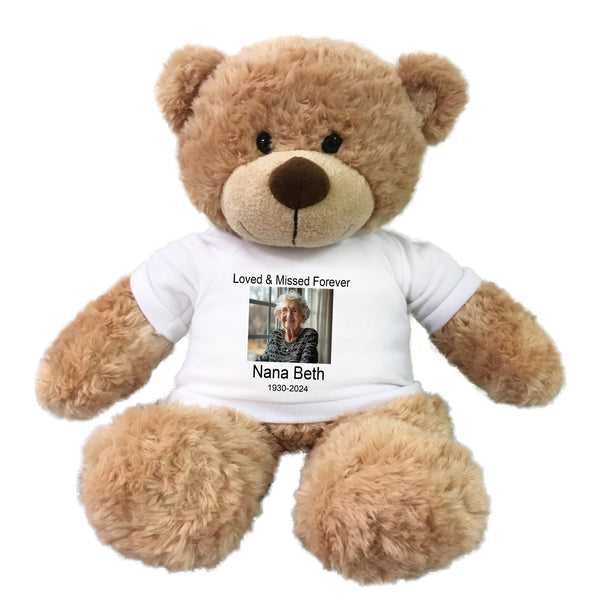 Personalized Photo Memorial Teddy Bear -  14" Bonny Bear