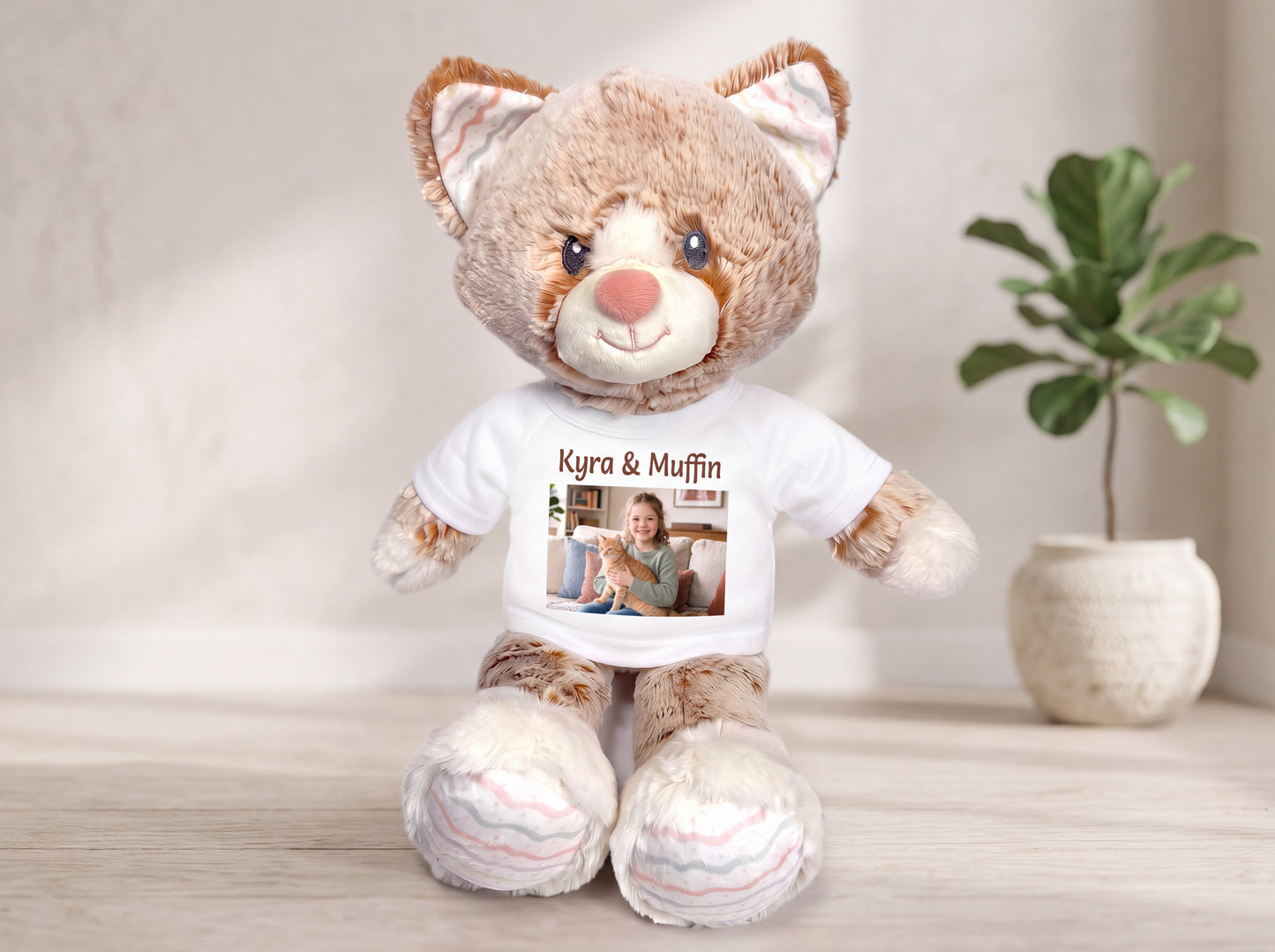 Personalized Stuffed Cat - 12 inch Ebba Plush Kit Kitten with your custom Photo and/or Text