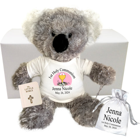 First Communion Koala Gift Set - Personalized 12" Plush Koala