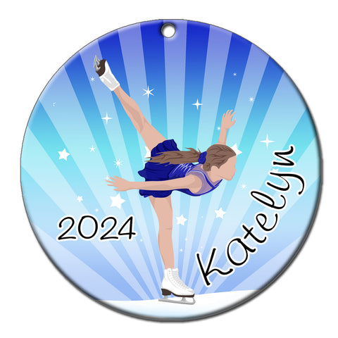 Ice Skating Dreams Personalized Christmas Ornament