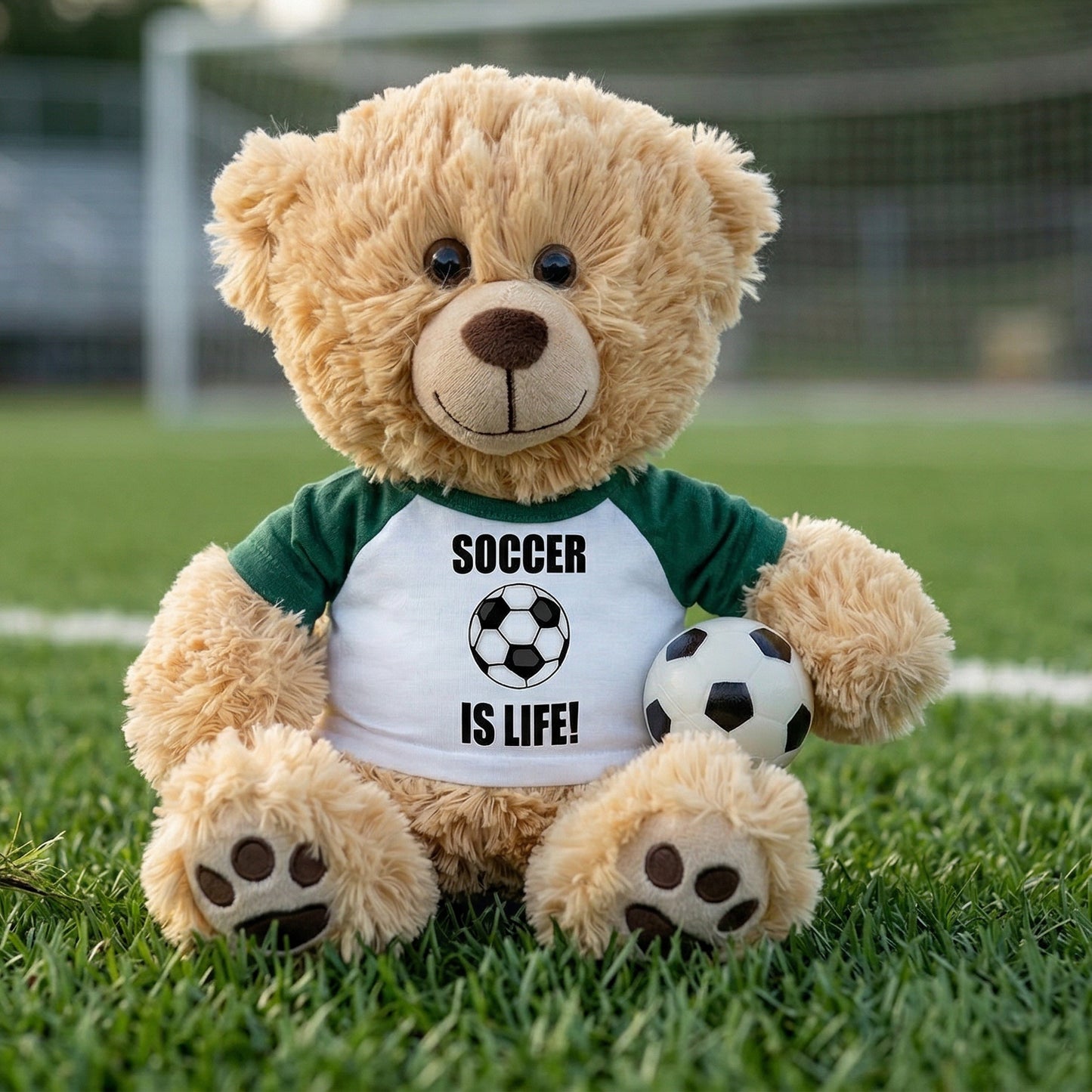 Personalized Soccer Teddy Bear - 14" Honey Bear