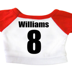 Back of shirt for personalized soccer teddy bear
