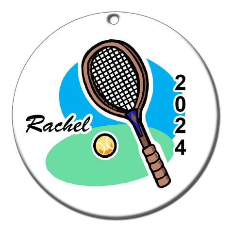 Tennis Personalized Christmas Ornament