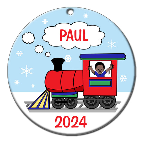 Train Christmas Ornament - Boy