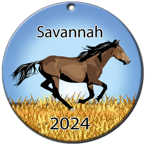 Wild Horse Personalized Christmas Ornament