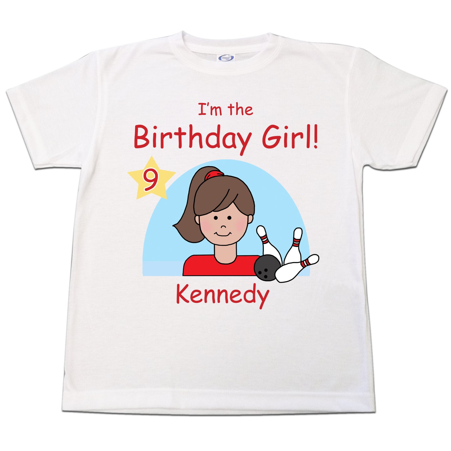 Bowling Girl Personalized Birthday T Shirt