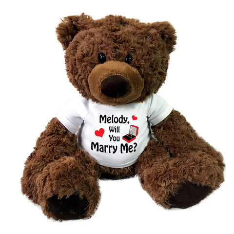 Will You Marry Me Teddy Bear - Personalized 15" Coco Bear