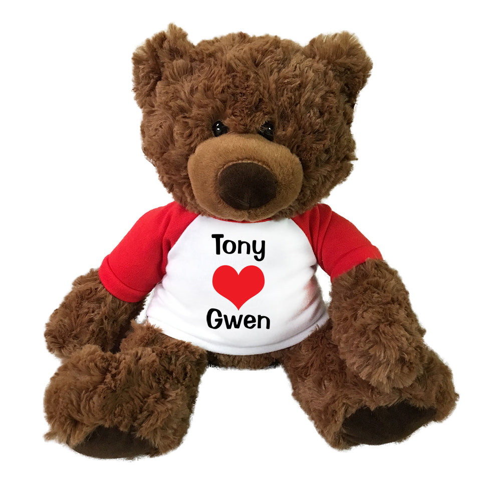 Personalized Valentine Love Heart Teddy Bear - 13" Coco Bear