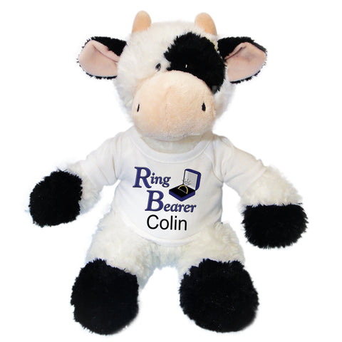 Ring Bearer Cow -  Personalized 12" Stuffed Cow