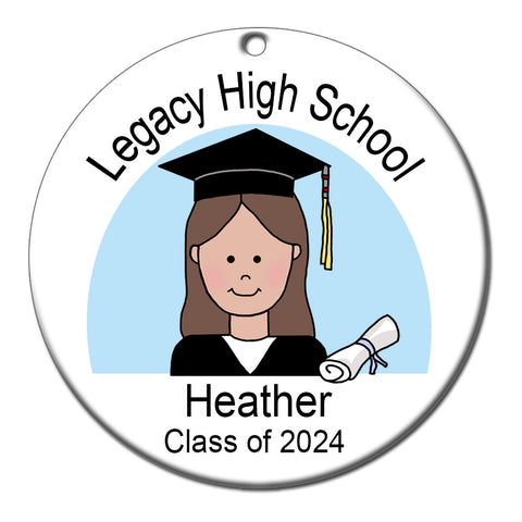 Graduation Personalized Christmas Ornament - Girl or Woman