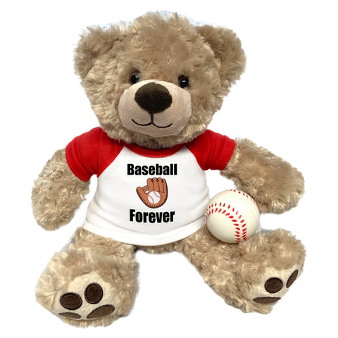 Personalized Baseball Teddy Bear - 13" Honey Vera Bear