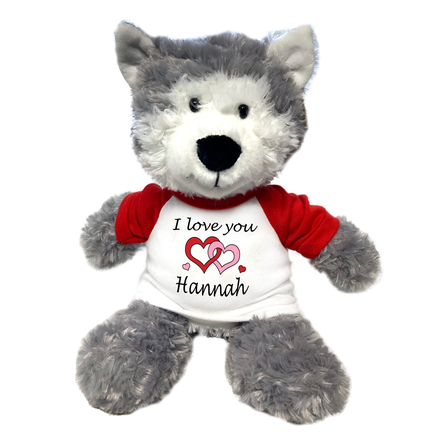 Personalized I Love You Husky Dog / Wolf - 12" Plush