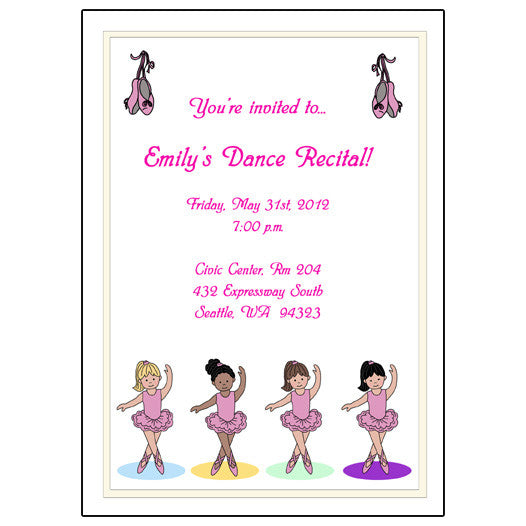 Ballet or Dance Recital or Party Invitation