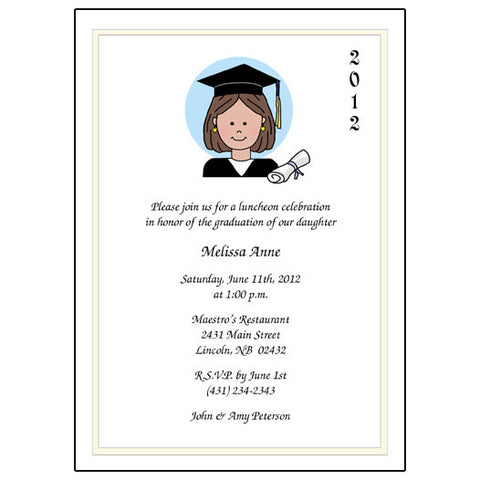 Cartoon Person Graduation Invitation or Announcement