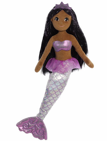 African American Mermaid Doll - Aurora Plush Sophia 17"