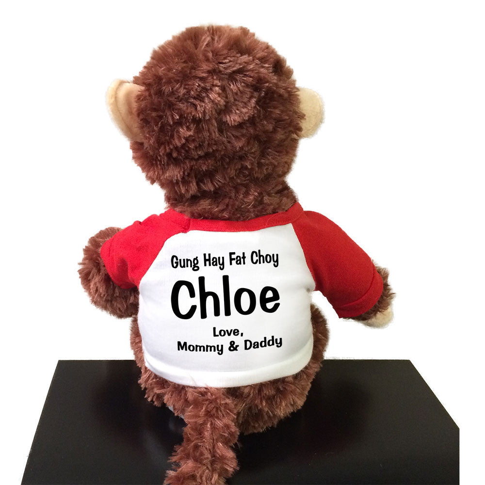 Example of back printing on year of the monkey chinese new year gift set