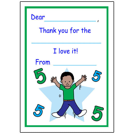 Number Fill in the Blank Thank You Notes - Boy