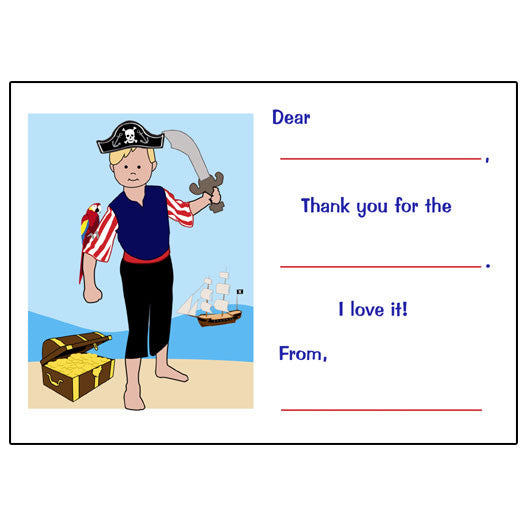 Pirate Fill In the Blank Thank You Notes for boys – Mandys Moon