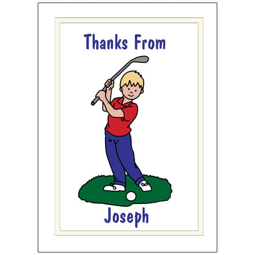 Mini Golf Thank You Note Cards - Boy