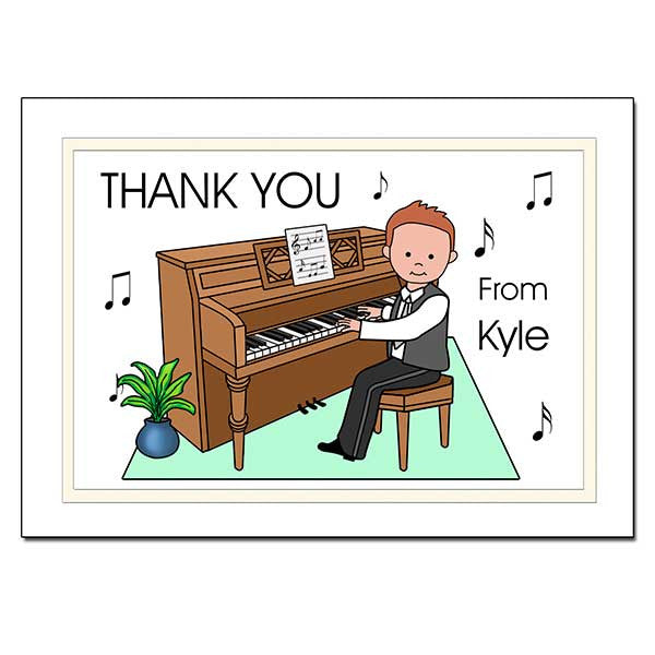 Piano Recital Boy Thank You Note Cards