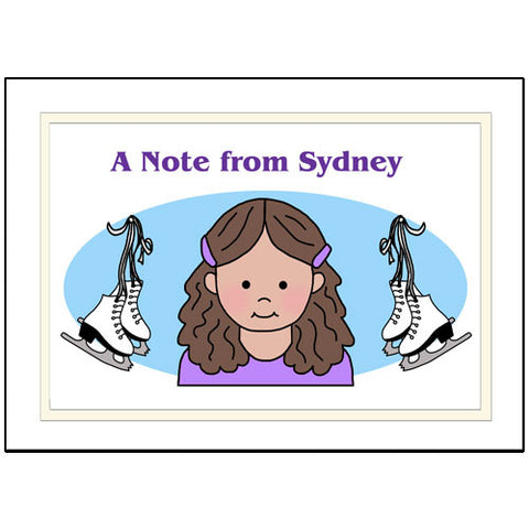 Ice Skating Girl Thank You Note Cards