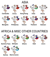 Examples of adoption storks with baby boys from Asia, Africa and other countries