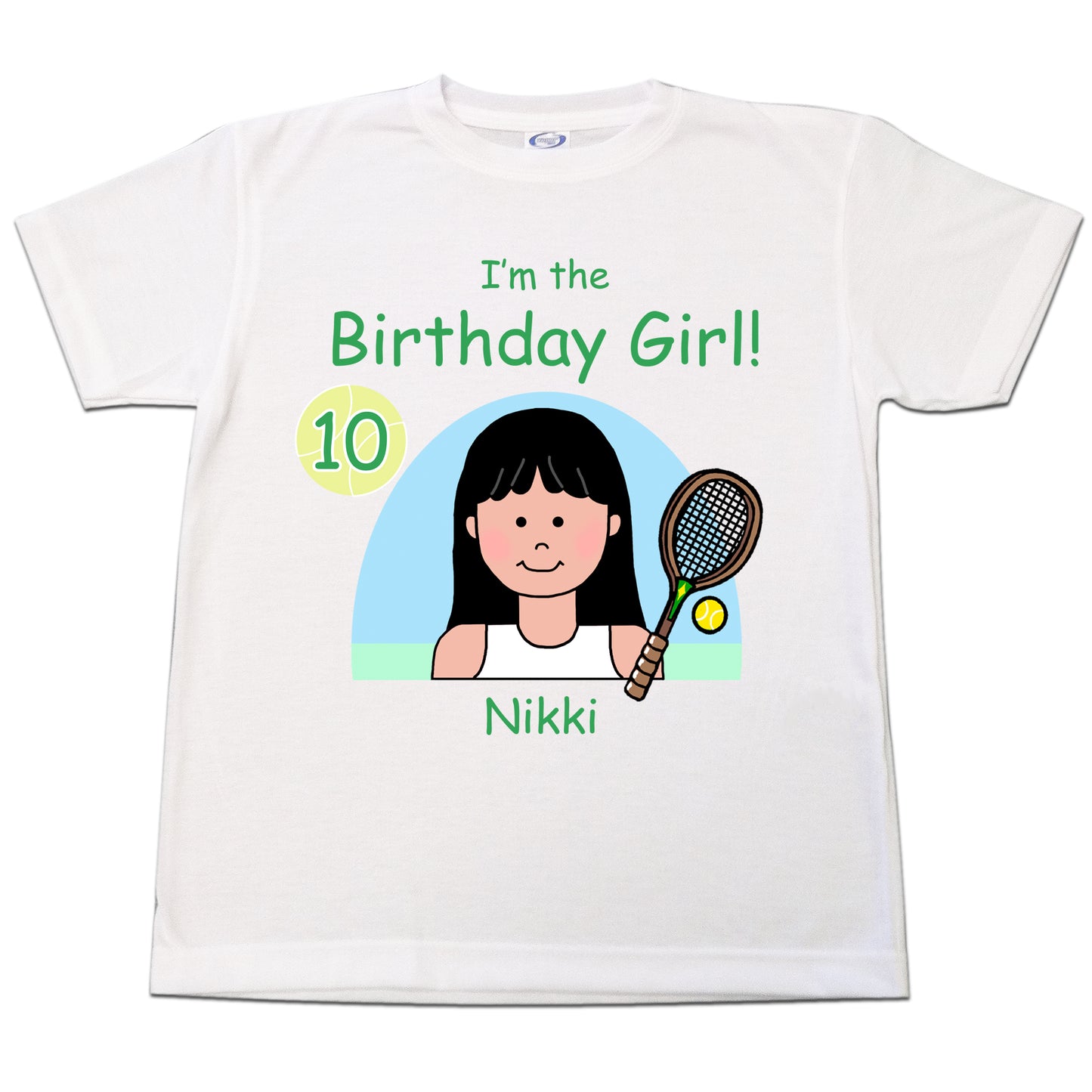 Tennis Kid Personalized Birthday T Shirt for Girls