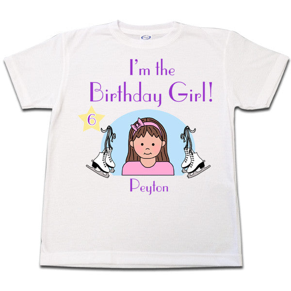 Ice Skating Girl Birthday T Shirt Youth L 14 16