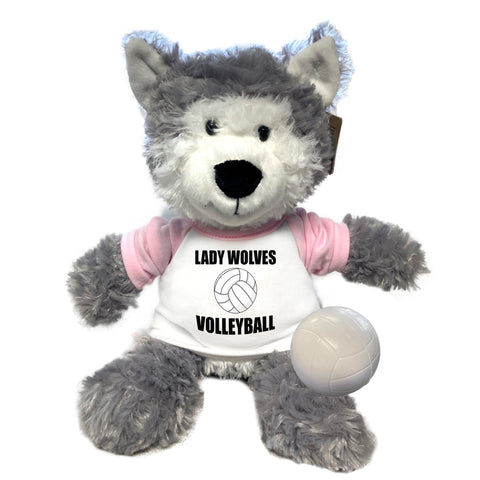 Personalized Volleyball Wolf / Husky Dog - 12" Tubbie Wubbie