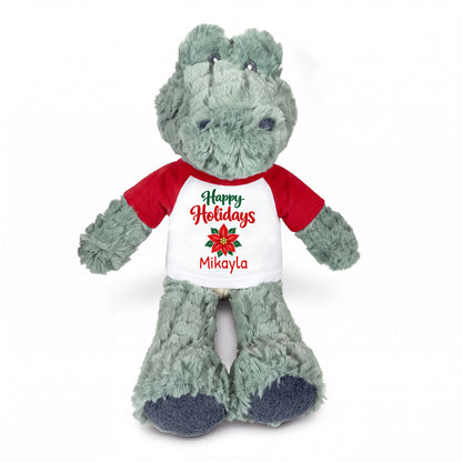 Personalized Christmas Stuffed Crocodile / Alligator - 12 Inch Plush Alli Gator