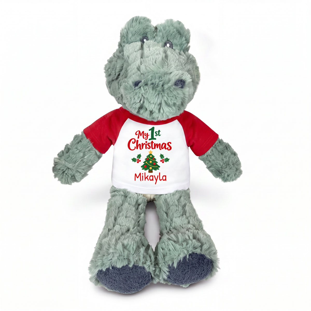 Personalized Christmas Stuffed Crocodile / Alligator - 12 Inch Plush Alli Gator