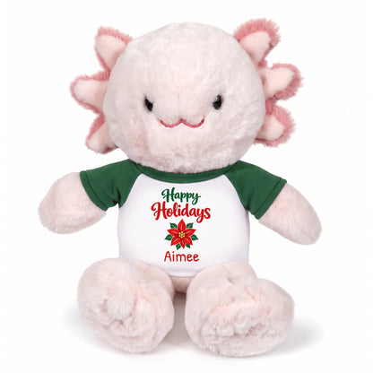 Personalized Christmas Stuffed Axolotyl - 12 Inch Plush Axolytl