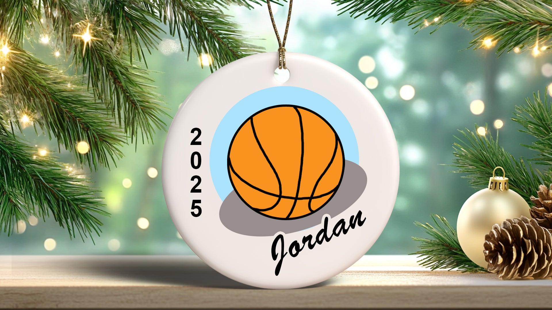 Basketball Personalized Christmas Ornament