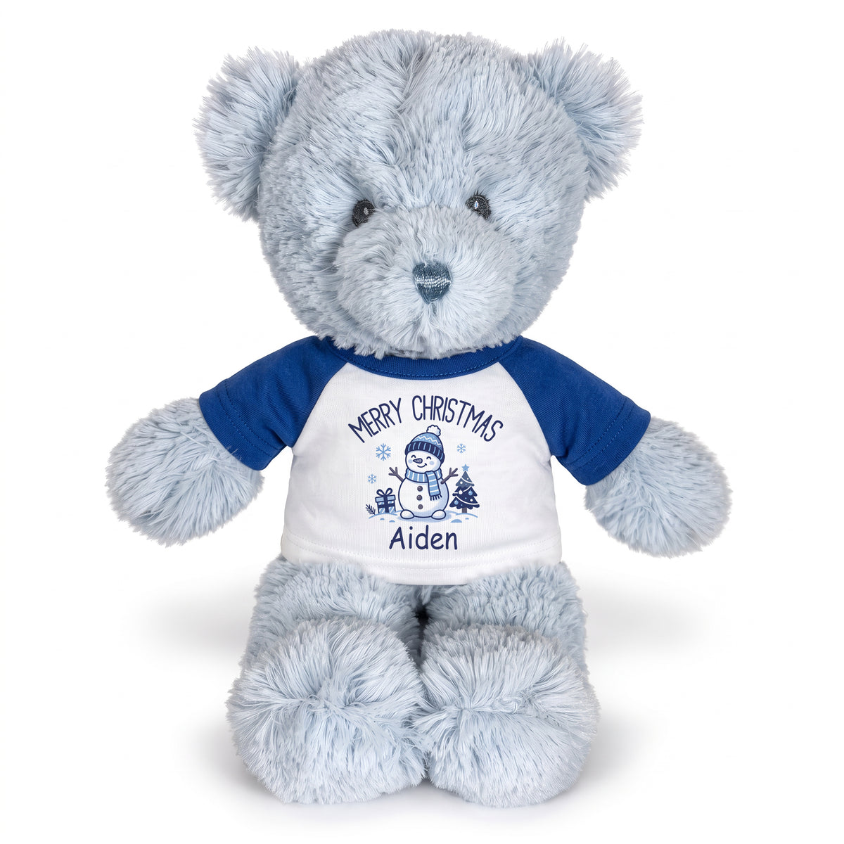 Personalized Christmas Teddy Bear - 12 Inch Blue Baby Bear