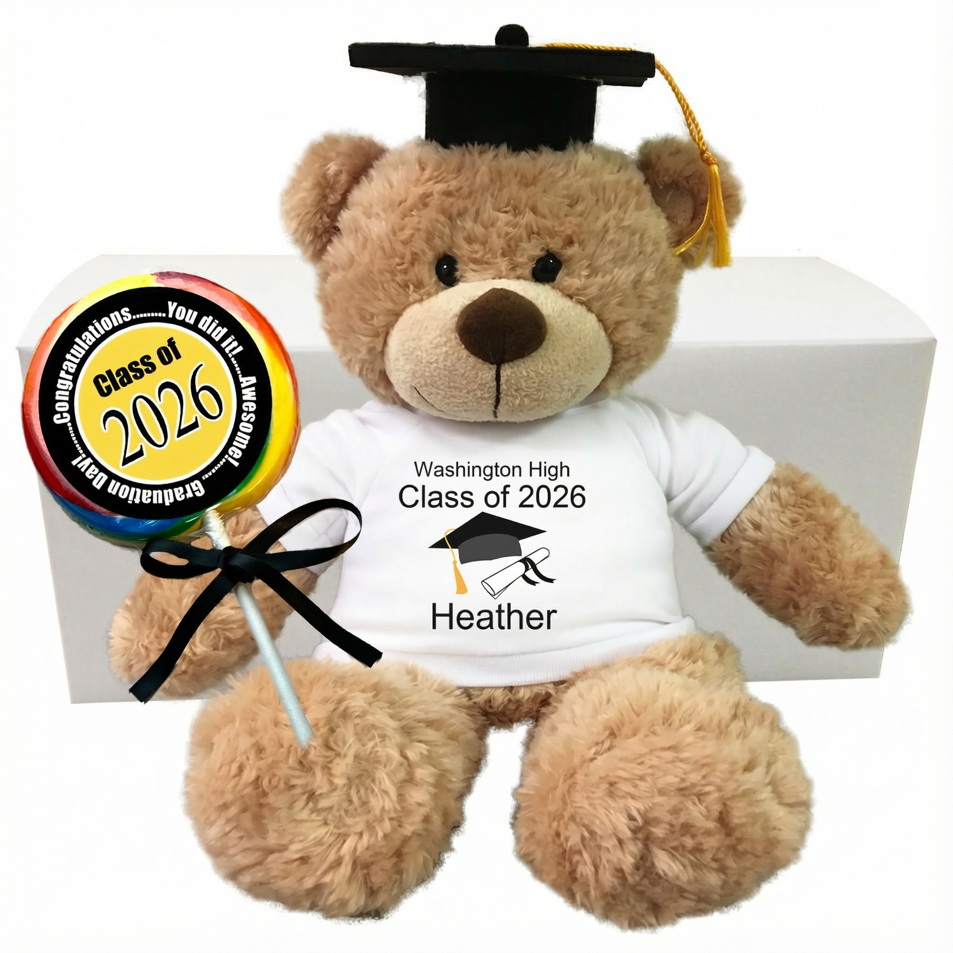 Graduation Teddy Bear Personalized Gift Set - 13" Bonny Bear, Class of 2026 
