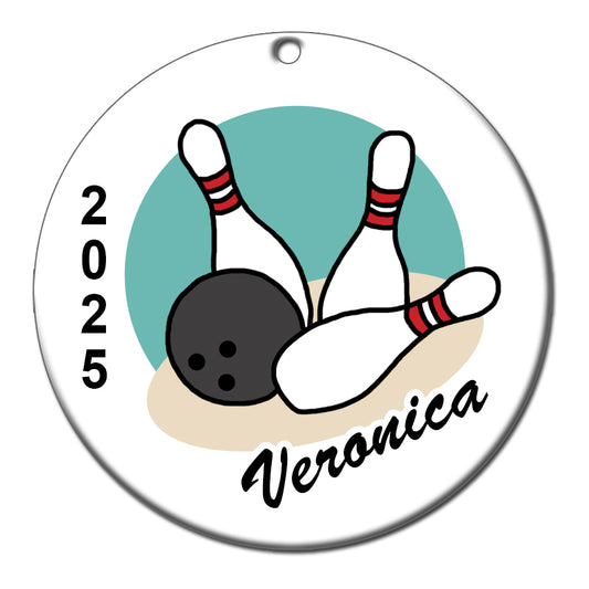Bowling Personalized Christmas Ornament