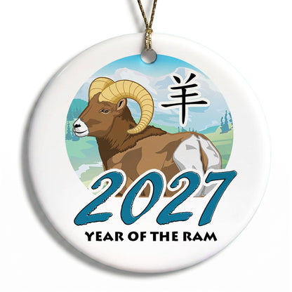 Chinese Zodiac Year of the Ram Ornament (2027)