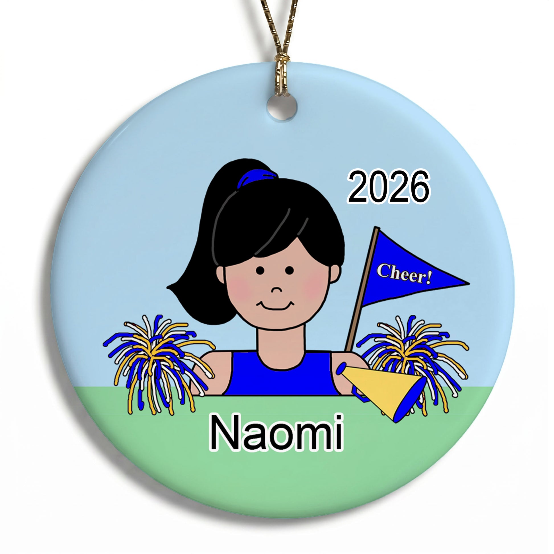Cheerleading Kid Personalized Christmas Ornament