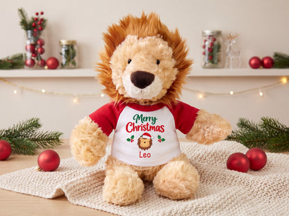 Personalized Christmas Stuffed Lion - 12 Inch Plush Tubbie Wubbies Lion custom gift