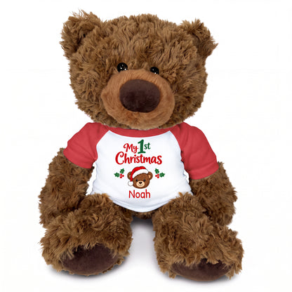 Personalized Christmas Teddy Bear - 13 Inch Coco Bear