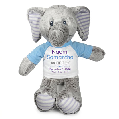 Light Blue Shirt with Purple, Blue and Grey Text