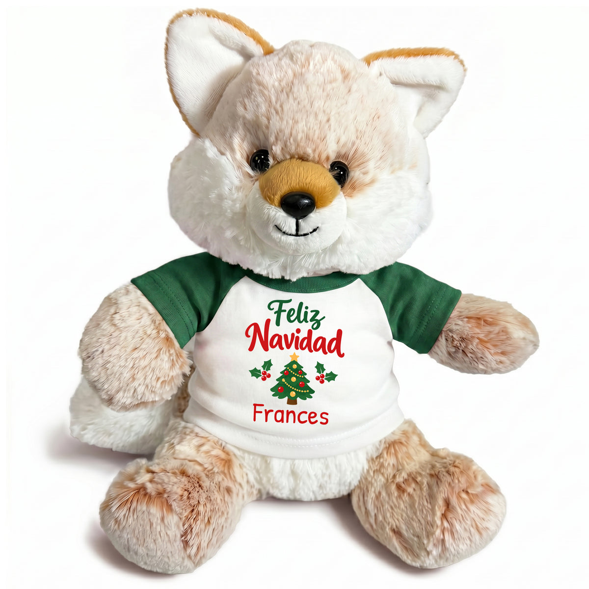 Personalized Christmas Stuffed Fox - 11 Inch Plush Fancy Fox