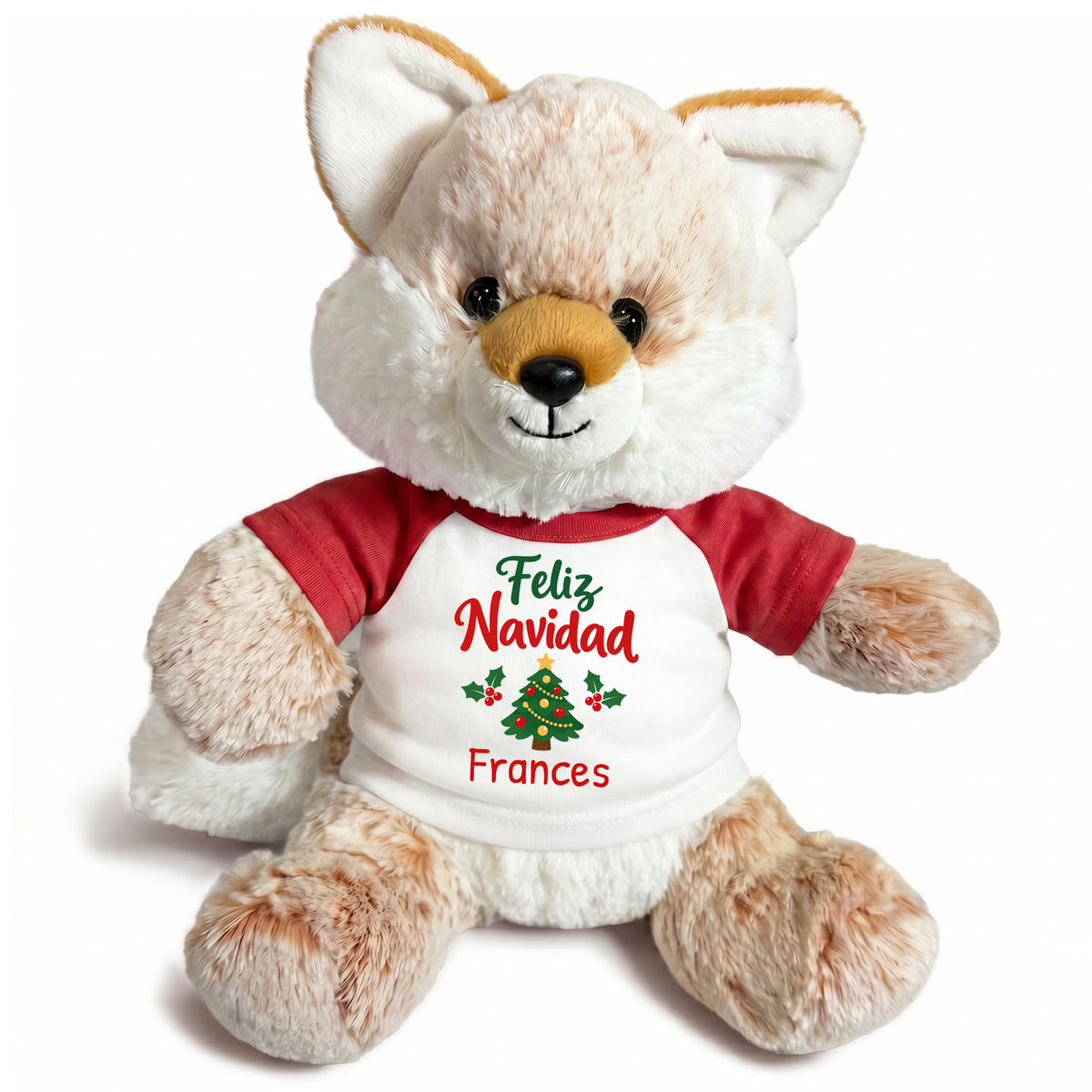 Personalized Christmas Stuffed Fox - 11 Inch Plush Fancy Fox